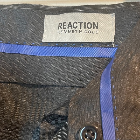 Kenneth Cole Reaction Black print dress pants Size 33x40(raw hem) NWOT - Picture 5 of 7